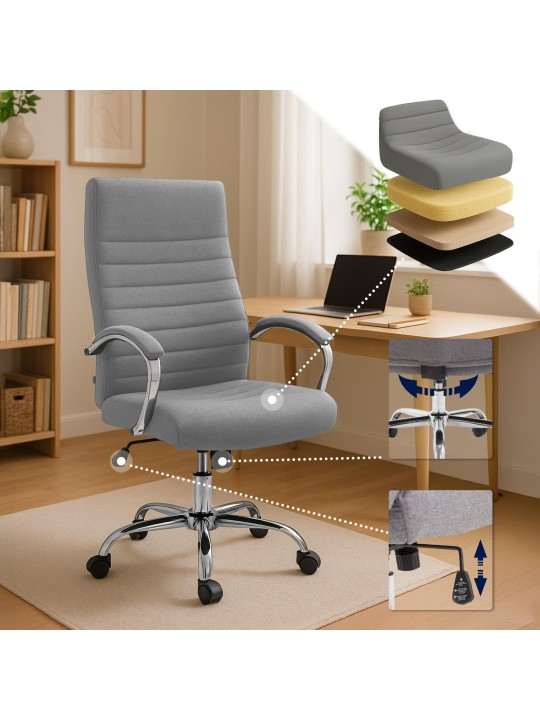 Silla de oficina tela Valais, gris