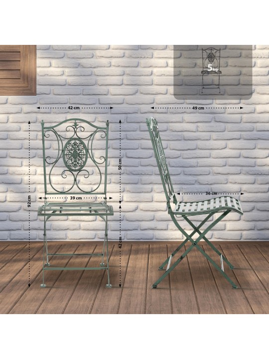 Conjunto de 2 sillas Sibell, verde antiguo Conjunto de 2 sillas Sibell, verde antiguo