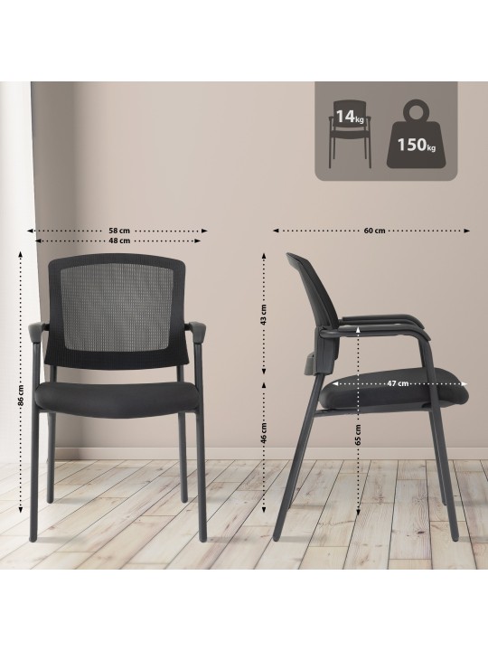 Juego de 2 sillas de visita Volga, negro