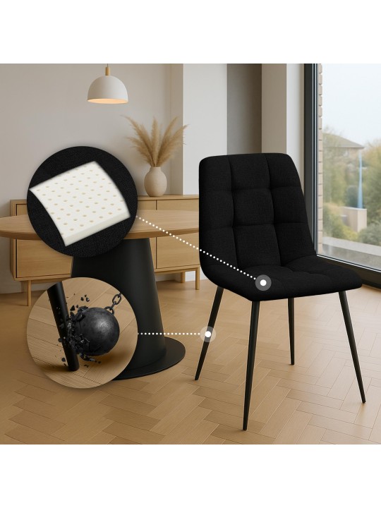 Silla de comedor tela Tilde, negro