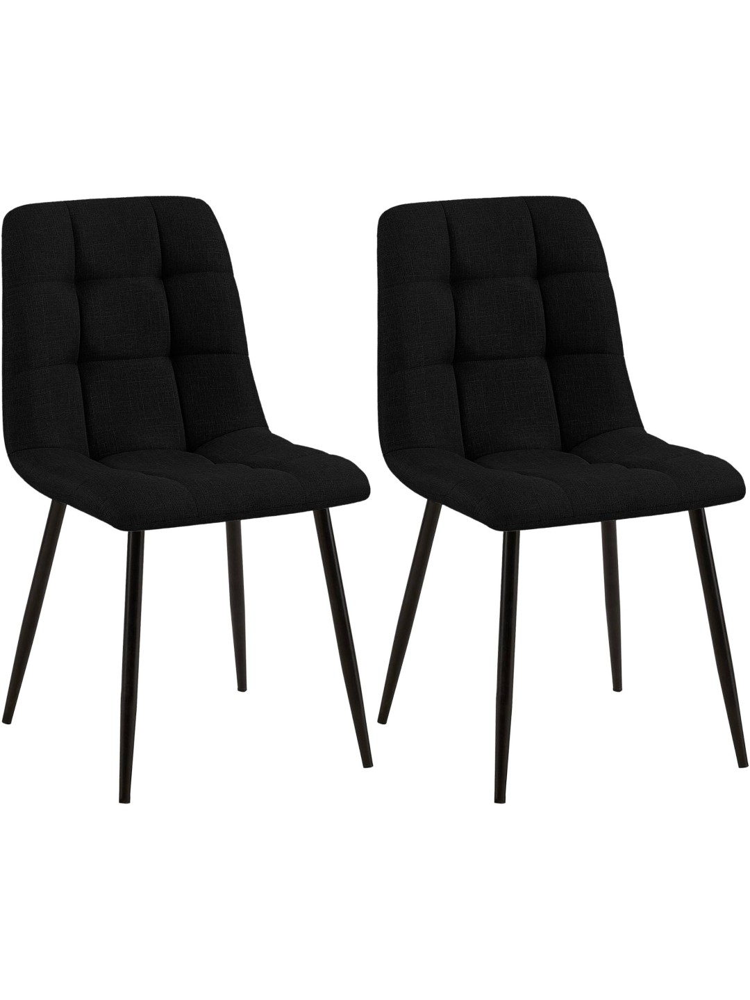 Juego de 2 sillas de comedor tela Tilde, negro