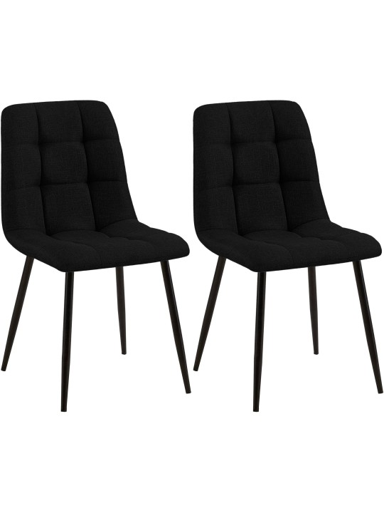 Juego de 2 sillas de comedor tela Tilde, negro