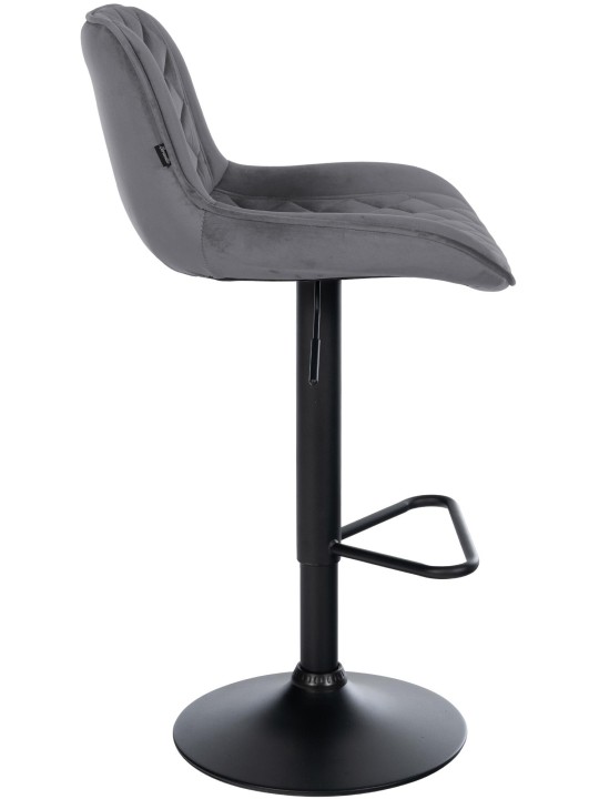 Juego de 2 taburetes de bar Kasson terciopelo, gris oscuro