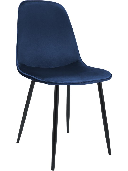 Silla de comedor de terciopelo Maryam, azul oscuro