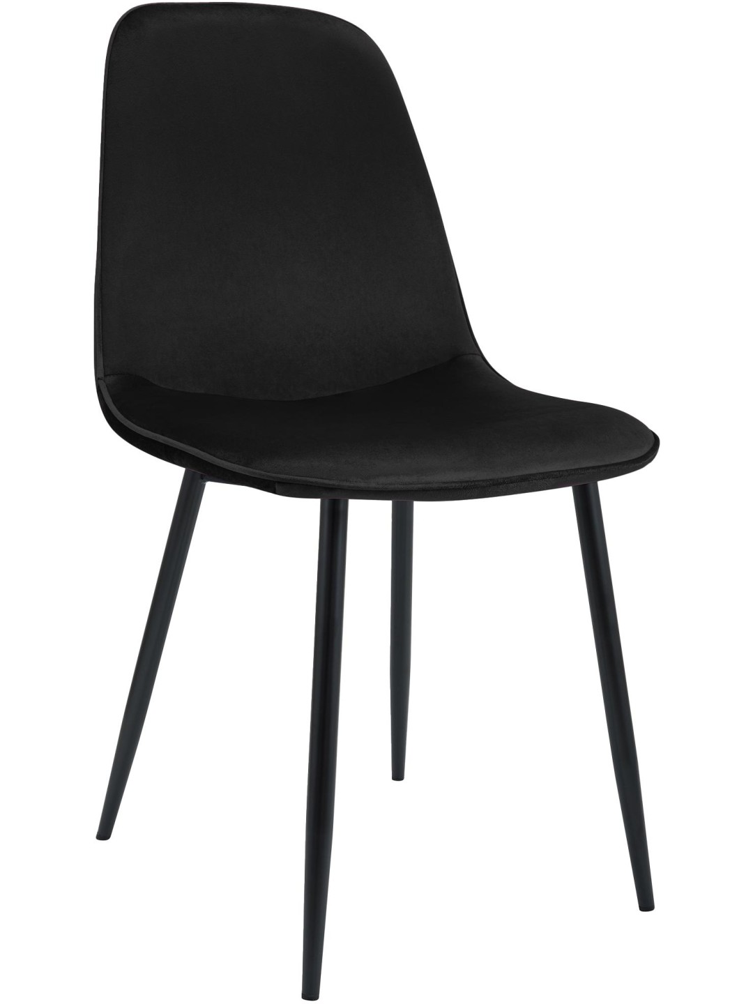 Silla de comedor de terciopelo Maryam, negro