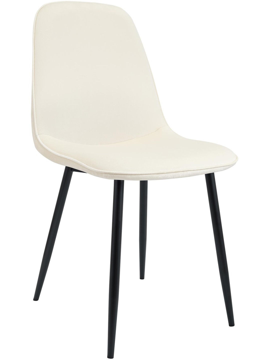 Silla de comedor de terciopelo Maryam, crema
