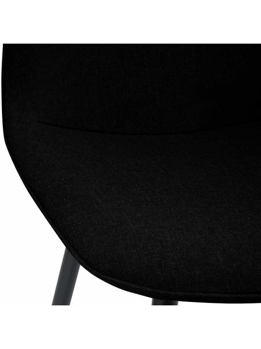 Silla de comedor Maryam tela, negro