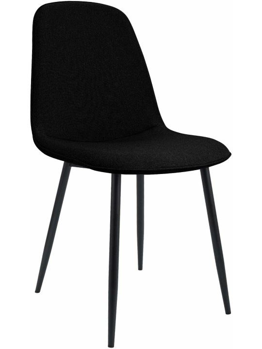 Silla de comedor Maryam tela, negro