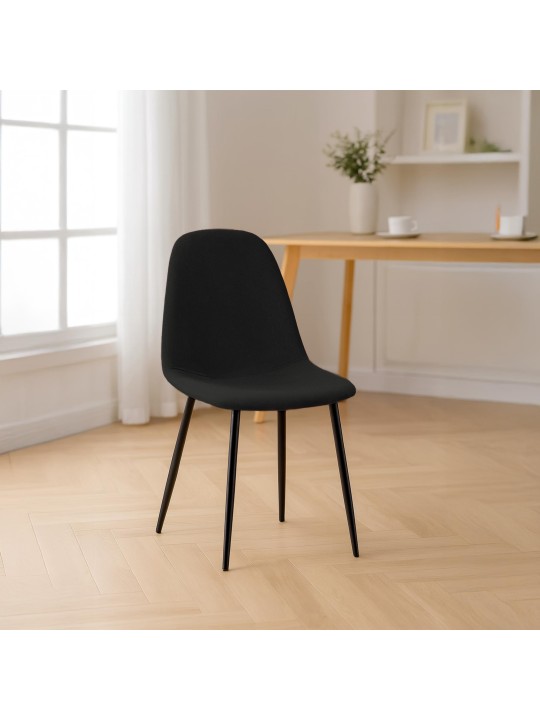 Silla de comedor tela Napier, negro