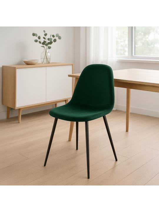 Silla de comedor de terciopelo Napier, verde