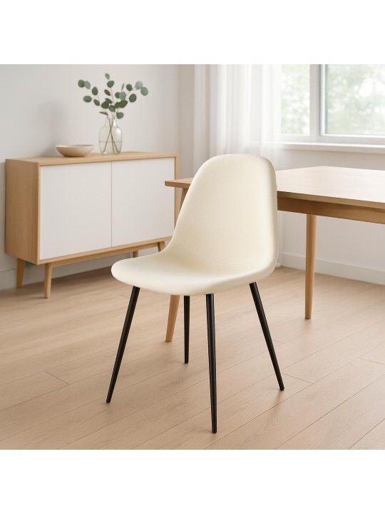 Silla de comedor de terciopelo Napier, crema Silla de comedor de terciopelo Napier, crema