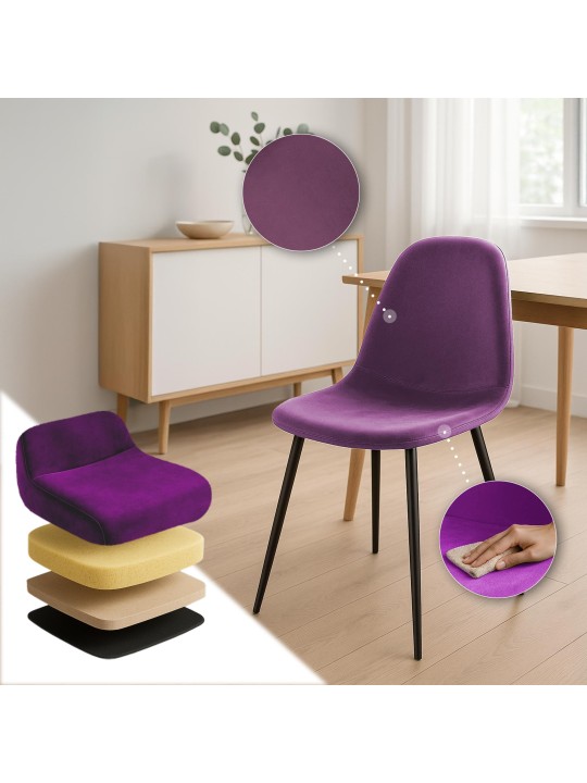 Silla de comedor de terciopelo Napier, lila Silla de comedor de terciopelo Napier, lila