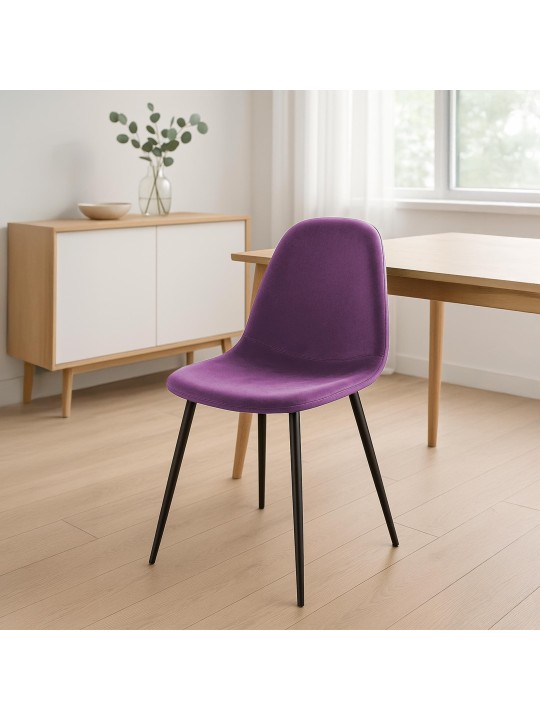 Silla de comedor de terciopelo Napier, lila Silla de comedor de terciopelo Napier, lila