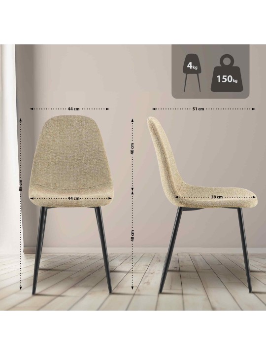 Silla de comedor tela Napier, taupe