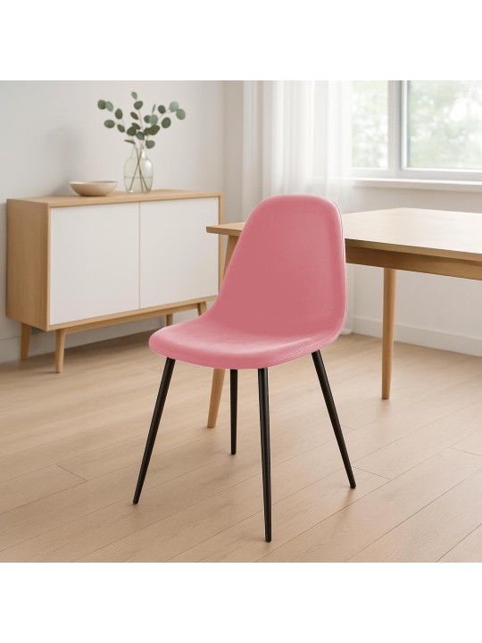 Silla de comedor de terciopelo Napier, rosa