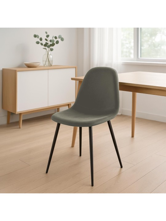 Silla de comedor de terciopelo Napier, antracita