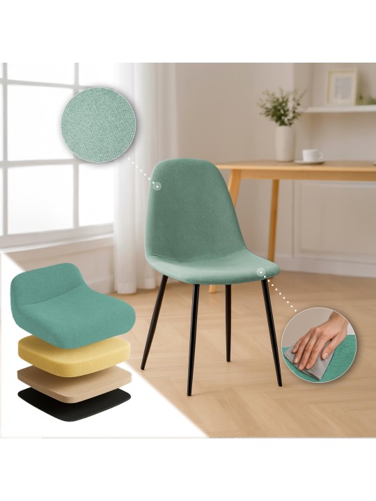 Silla de comedor tela Napier, verde claro