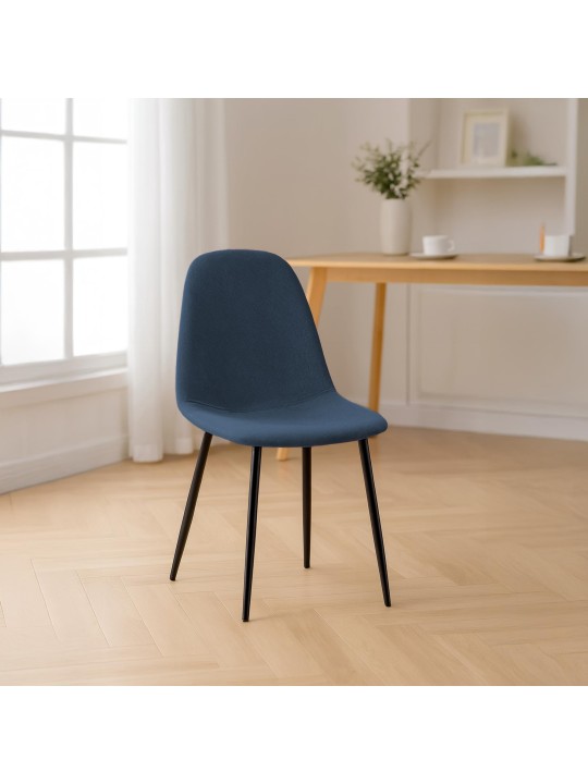 Silla de comedor tela Napier, azul oscuro