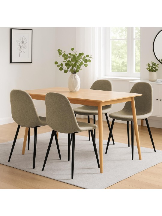 Juego de 4 sillas de comedor tela Napier, taupe