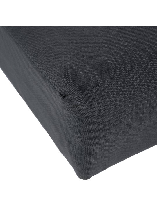 Banco mecedora Joyce con cojín de asiento 220 cm + teca, gris oscuro