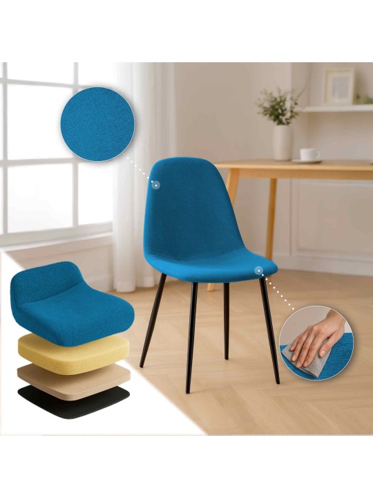 Silla de comedor tela Napier, azul