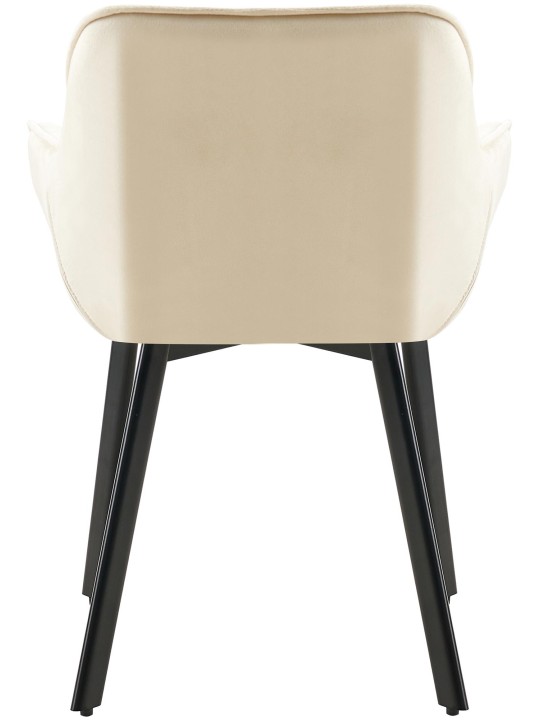 Juego de 2 sillas de comedor Antigo terciopelo, crema