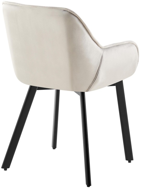 Juego de 2 sillas de comedor Antigo terciopelo, gris