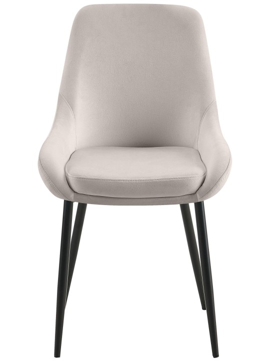 Juego de 2 sillas de comedor Elmira terciopelo, gris