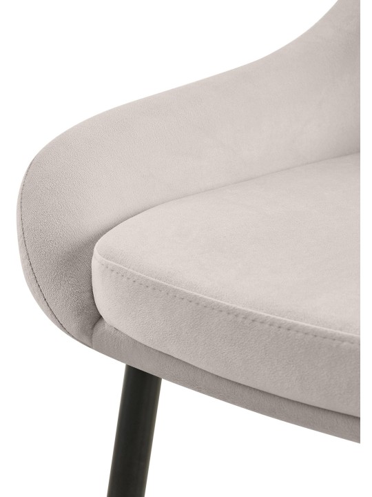 Juego de 2 sillas de comedor Elmira terciopelo, gris