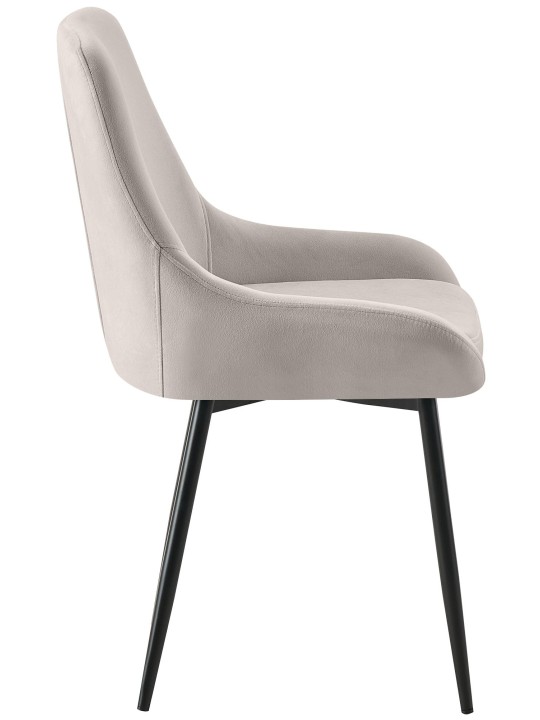 Juego de 2 sillas de comedor Elmira terciopelo, gris