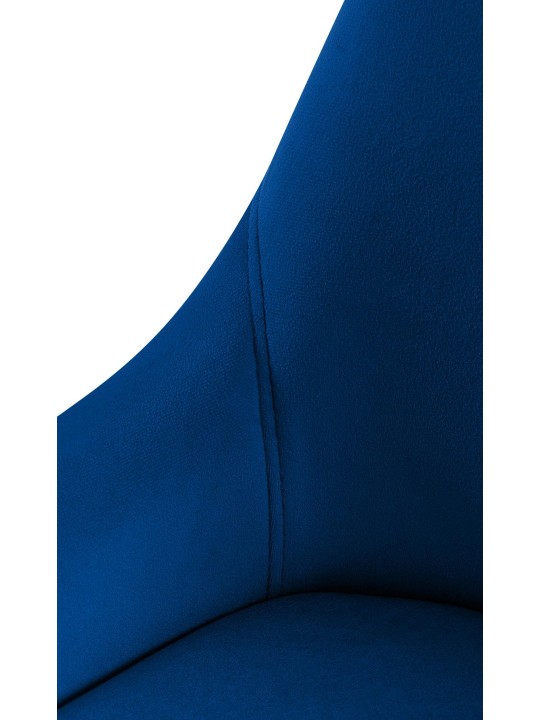 Juego de 2 sillas de comedor Elmira terciopelo, azul oscuro