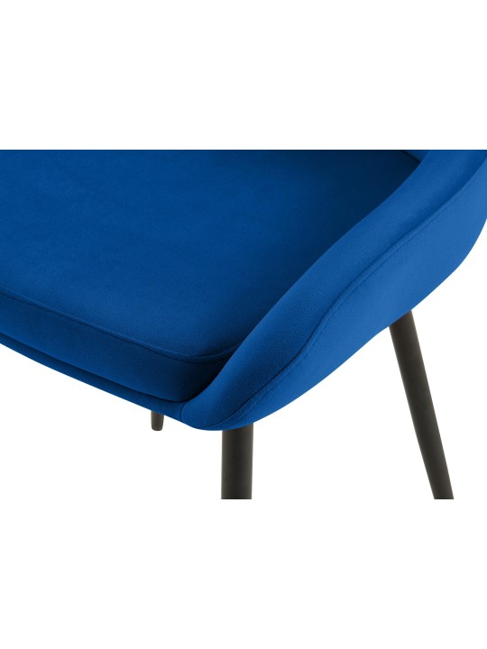 Juego de 2 sillas de comedor Elmira terciopelo, azul oscuro