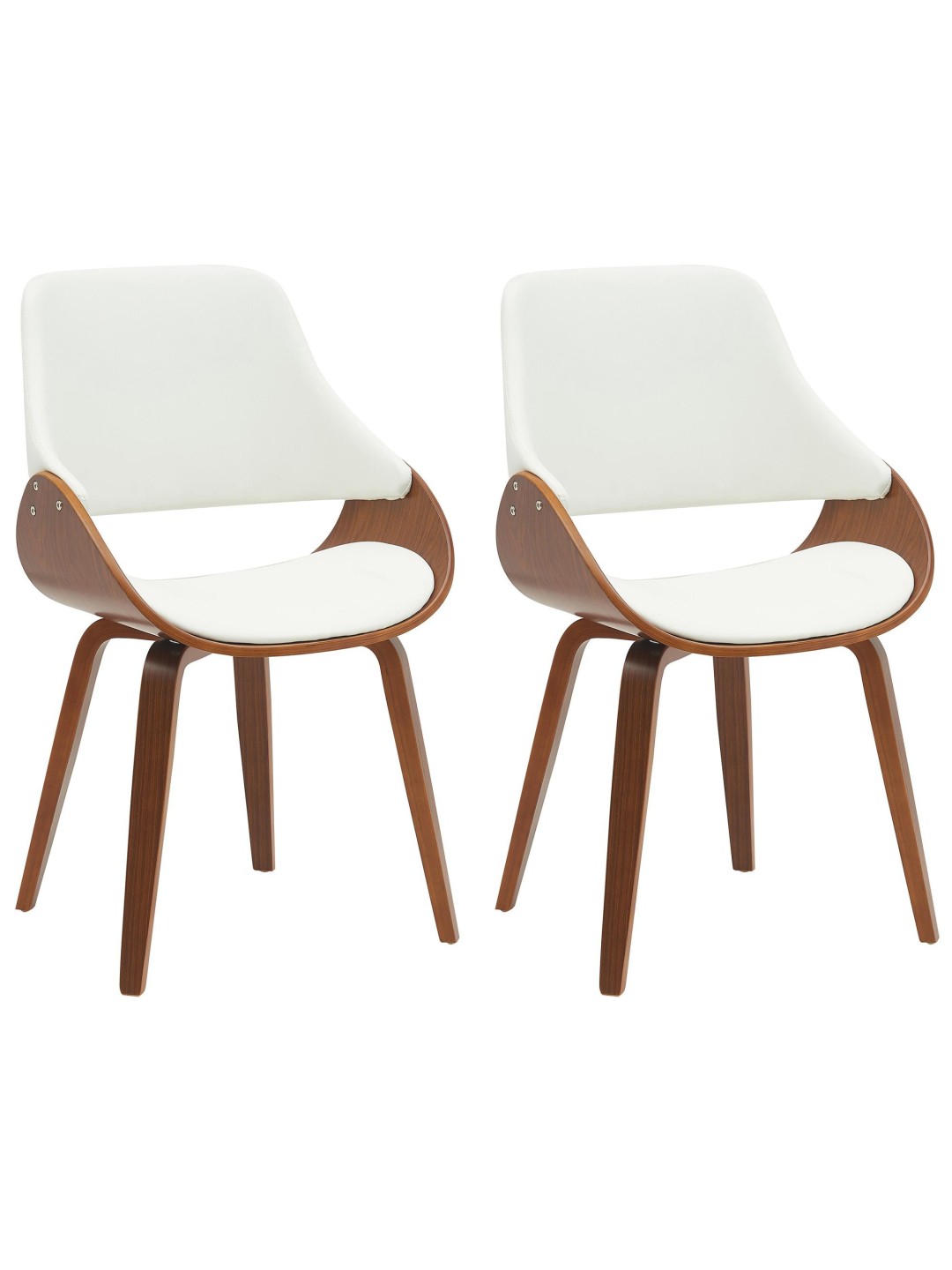 Juego de 2 sillas de comedor Vangale, nogal/blanco