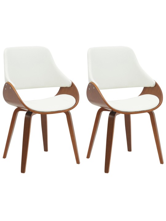 Juego de 2 sillas de comedor Vangale, nogal/blanco Juego de 2 sillas de comedor Vangale, nogal/blanco