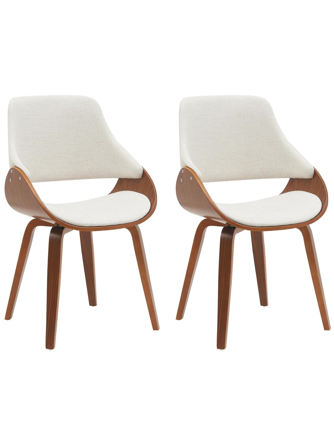 Juego de 2 sillas de comedor Vangale, nogal/crema