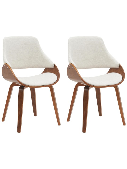 Juego de 2 sillas de comedor Vangale, nogal/crema