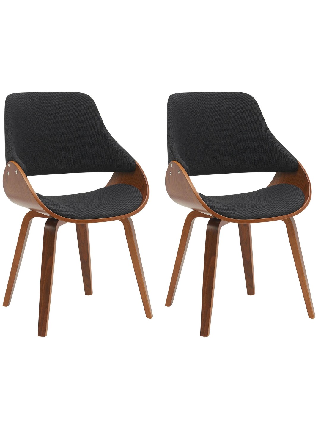 Juego de 2 sillas de comedor Vangale, nogal/negro