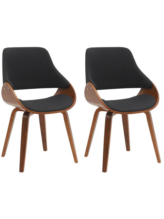 Juego de 2 sillas de comedor Vangale, nogal/negro Juego de 2 sillas de comedor Vangale, nogal/negro