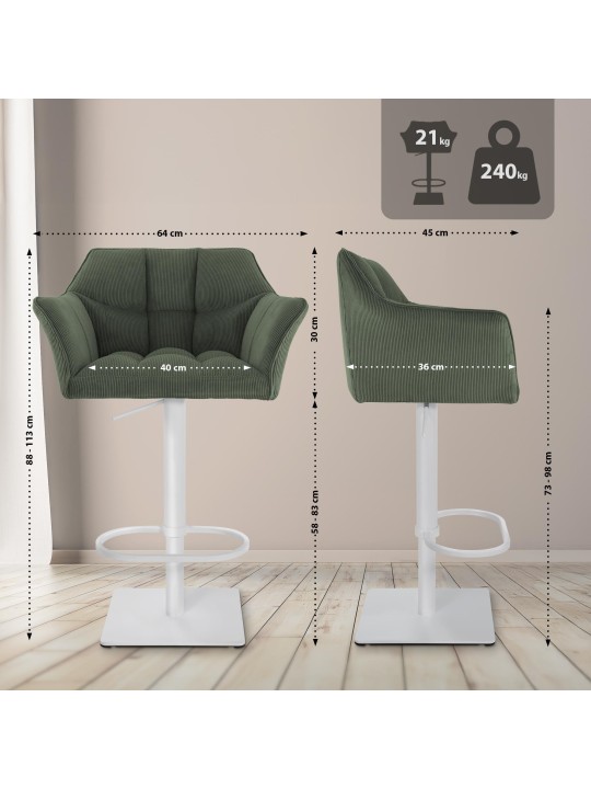 Taburete de bar Damaso W Cordón, verde