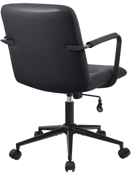 Silla de oficina Hilda de cuero auténtico, negro Silla de oficina Hilda de cuero auténtico, negro