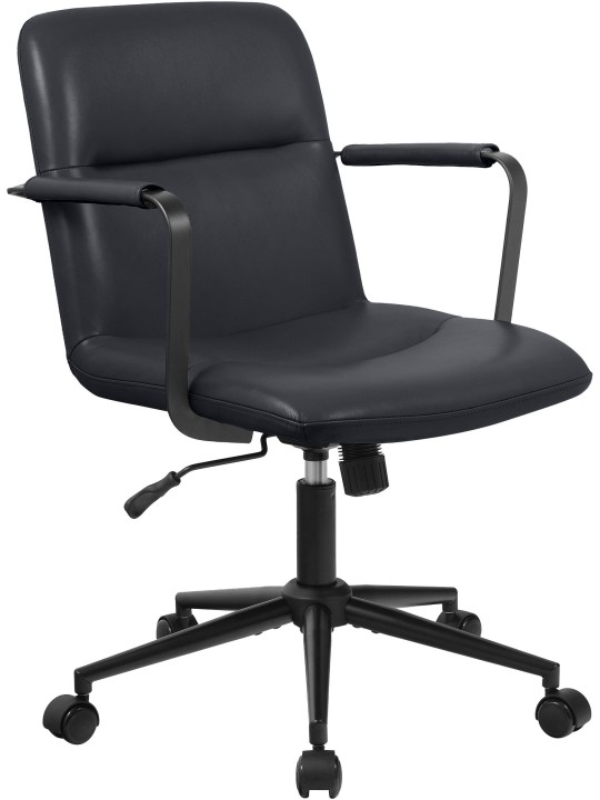 Silla de oficina Hilda de cuero auténtico, negro Silla de oficina Hilda de cuero auténtico, negro