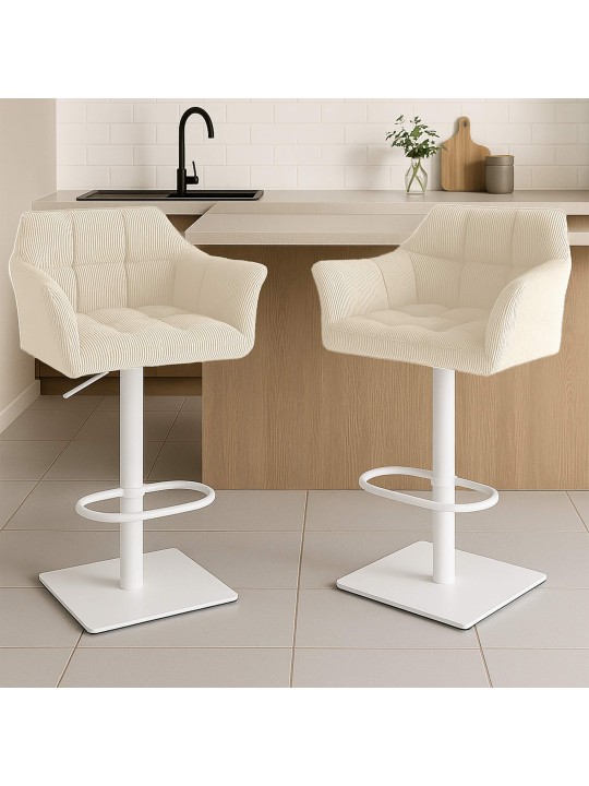 Taburete de bar Damaso W Cordón, crema