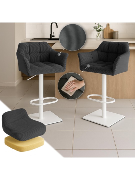 Taburete de bar Damaso W Cordón, gris oscuro