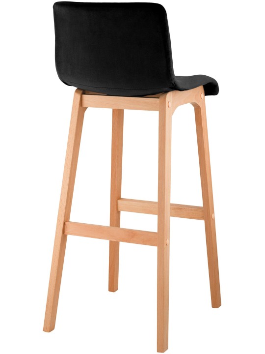 Taburete de bar Hoover Velvet Natura, negro