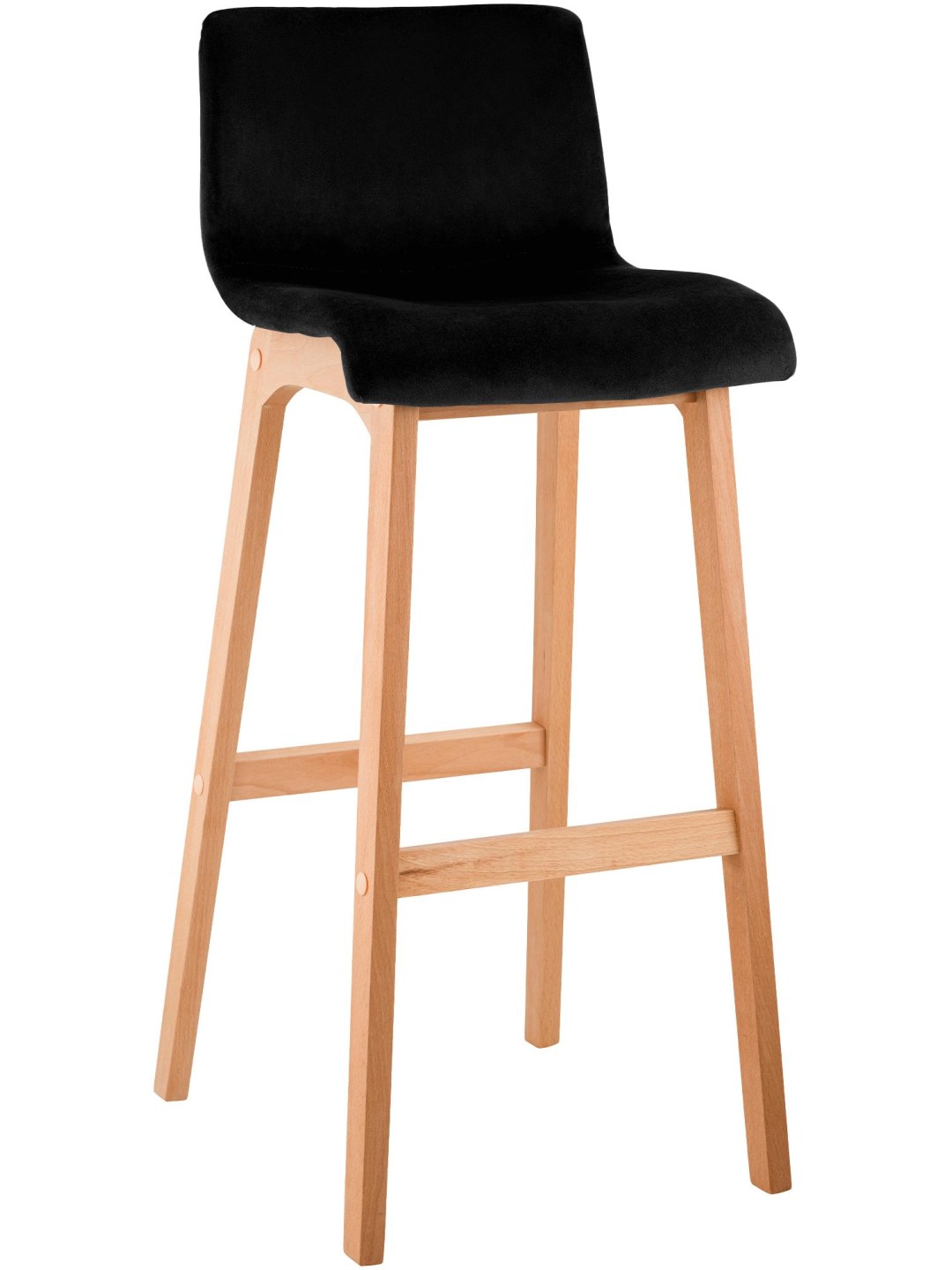 Taburete de bar Hoover Velvet Natura, negro
