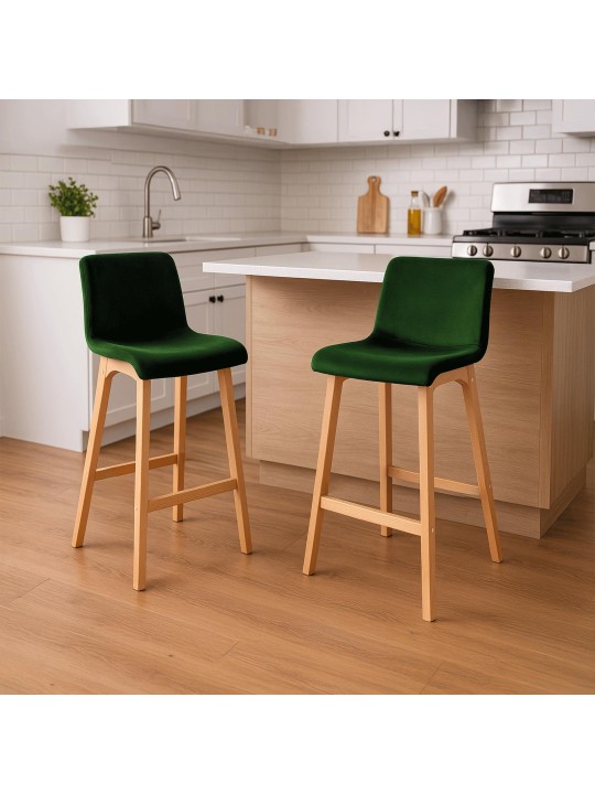 Taburete de bar Hoover Velvet Natura, verde