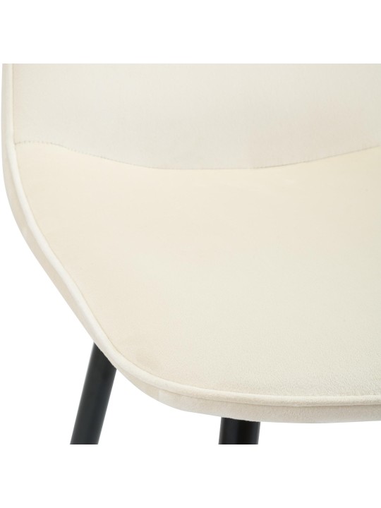 Juego de 2 sillas de comedor de terciopelo Maryam, crema