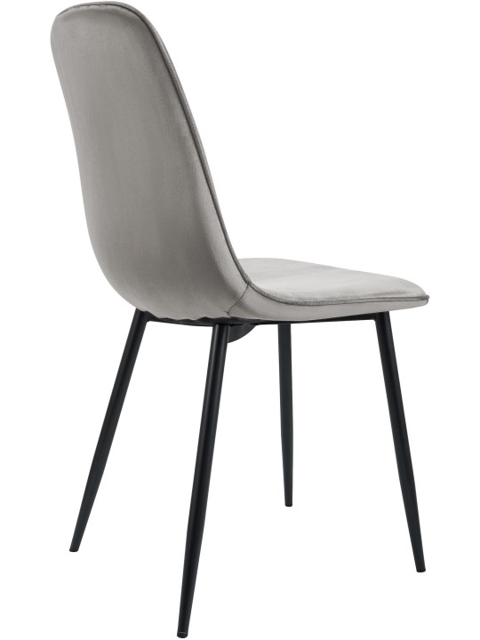 Juego de 2 sillas de comedor de terciopelo Maryam, gris claro