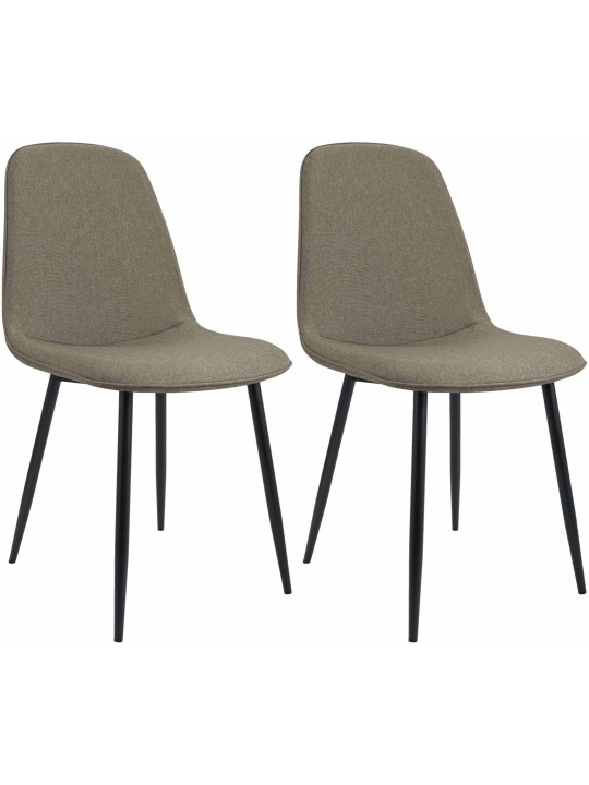 Juego de 2 sillas de comedor tela Maryam, taupe Juego de 2 sillas de comedor tela Maryam, taupe