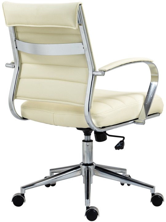 Silla de oficina Oakland polipiel, crema